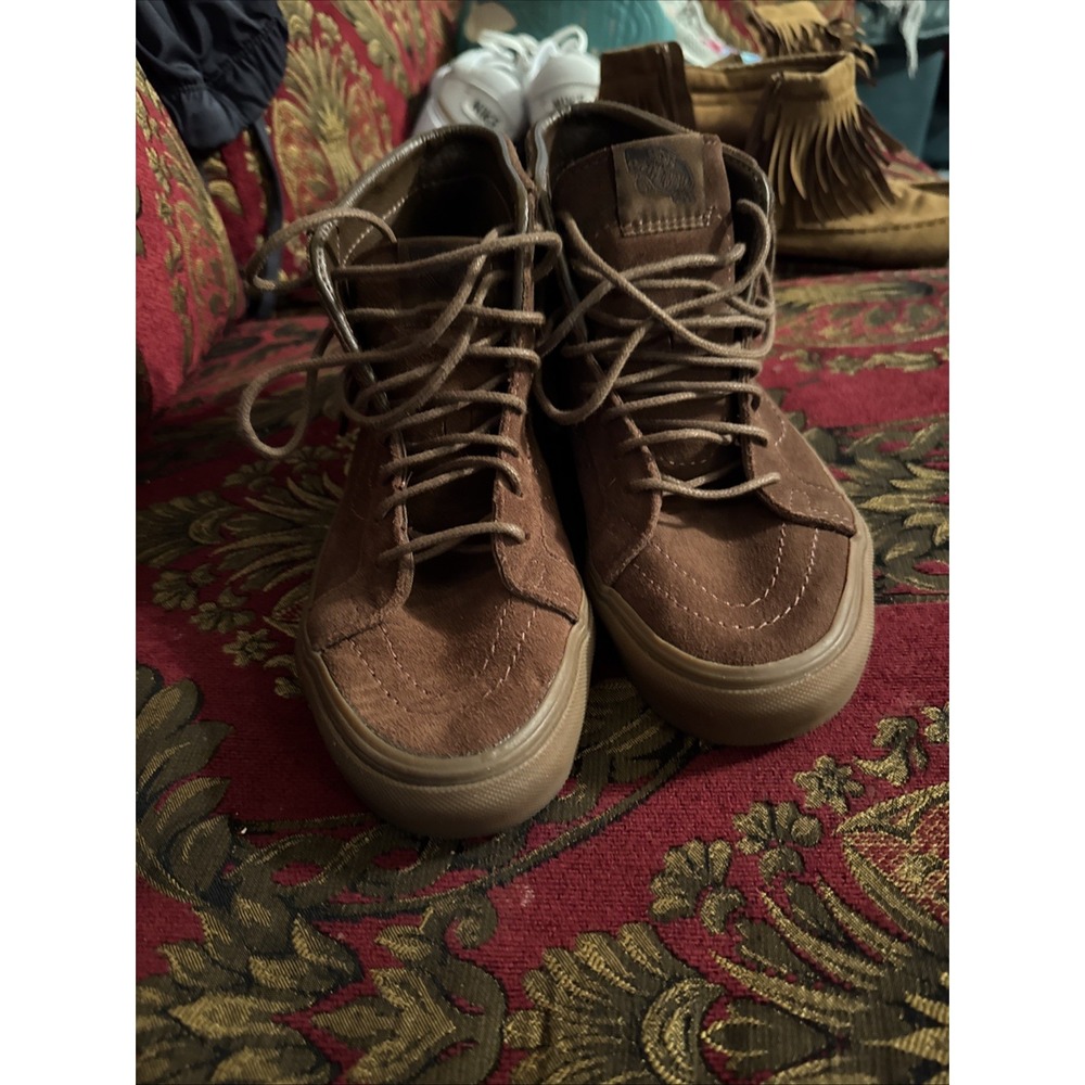 Vans Unisex Brown Suede Sneakers Ankle Boots Skate High-Top Shoes US M 5.5 W 7